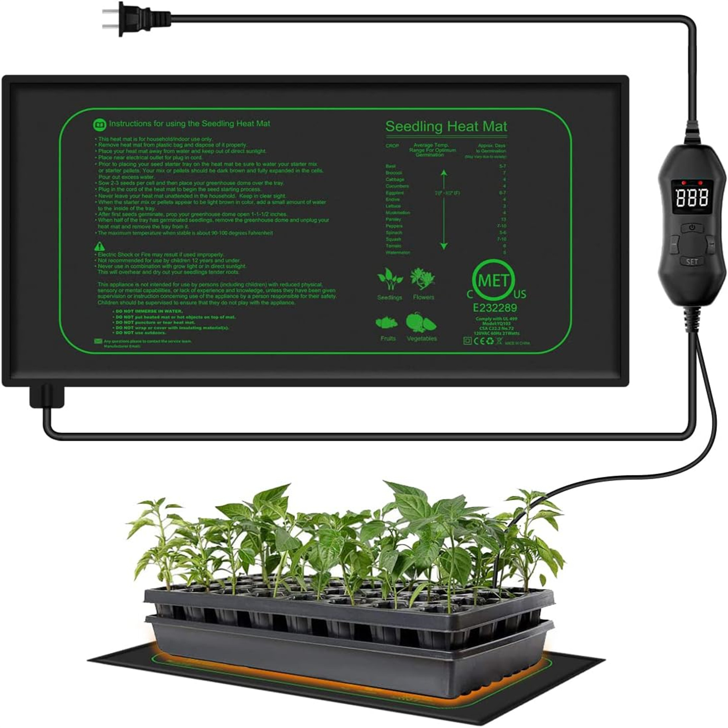 Seedling Heat Mat With Digital - огляд і ціна Seedling Heat Mat